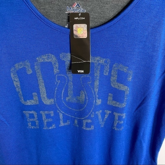 Indianapolis Colts Top NWT Large Blue Gray Women’s - Picture 3 of 11